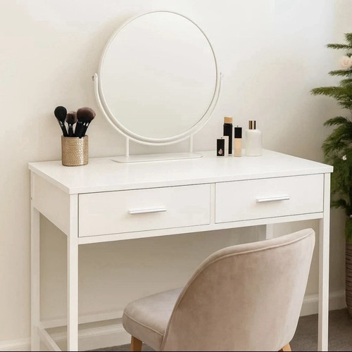 White computer desk vanity - computer,