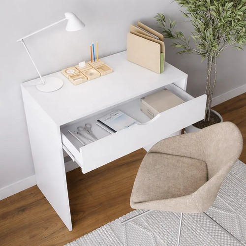 Compact white drawer desk - compact,